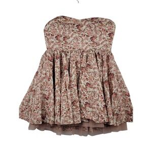 Altar State XL Floral Strapless Dress Tulle Layer Flounce Skirt